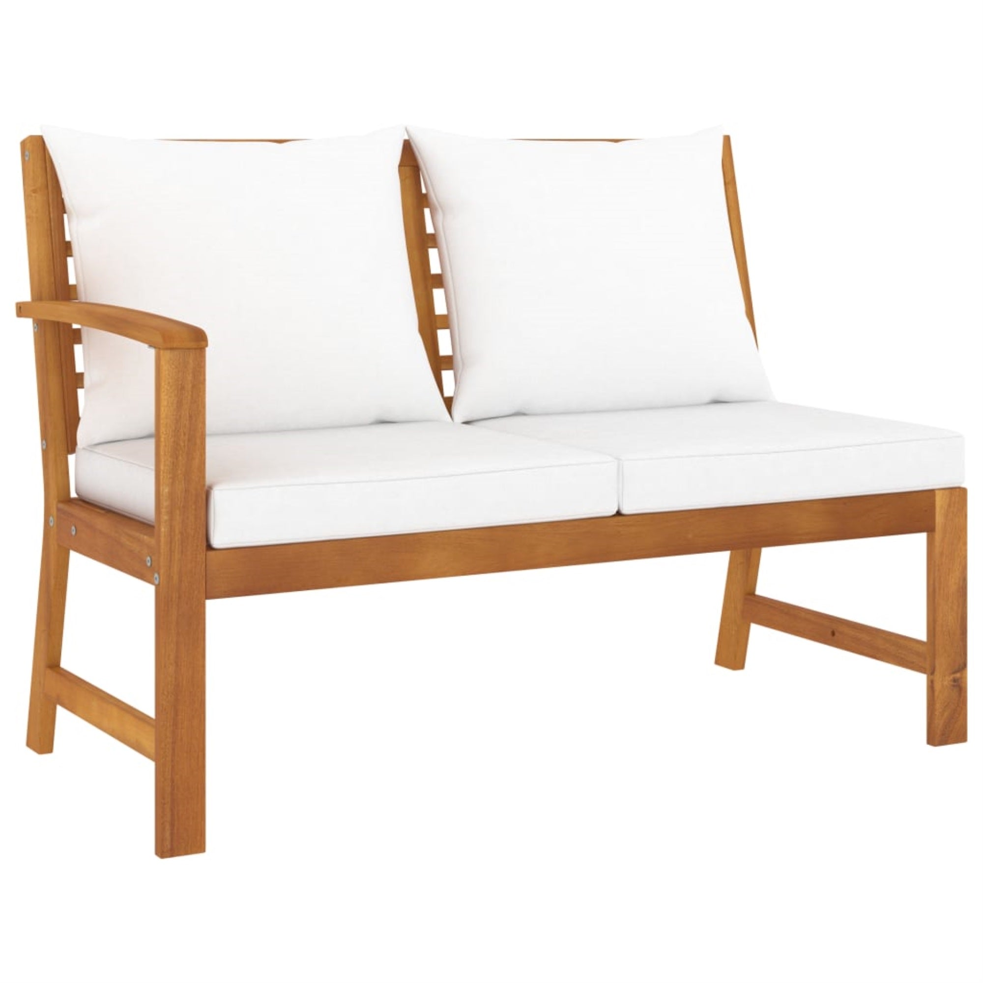 Vidaxl Garden Bench 45.1' With Cream Cushion Solid Acacia Wood