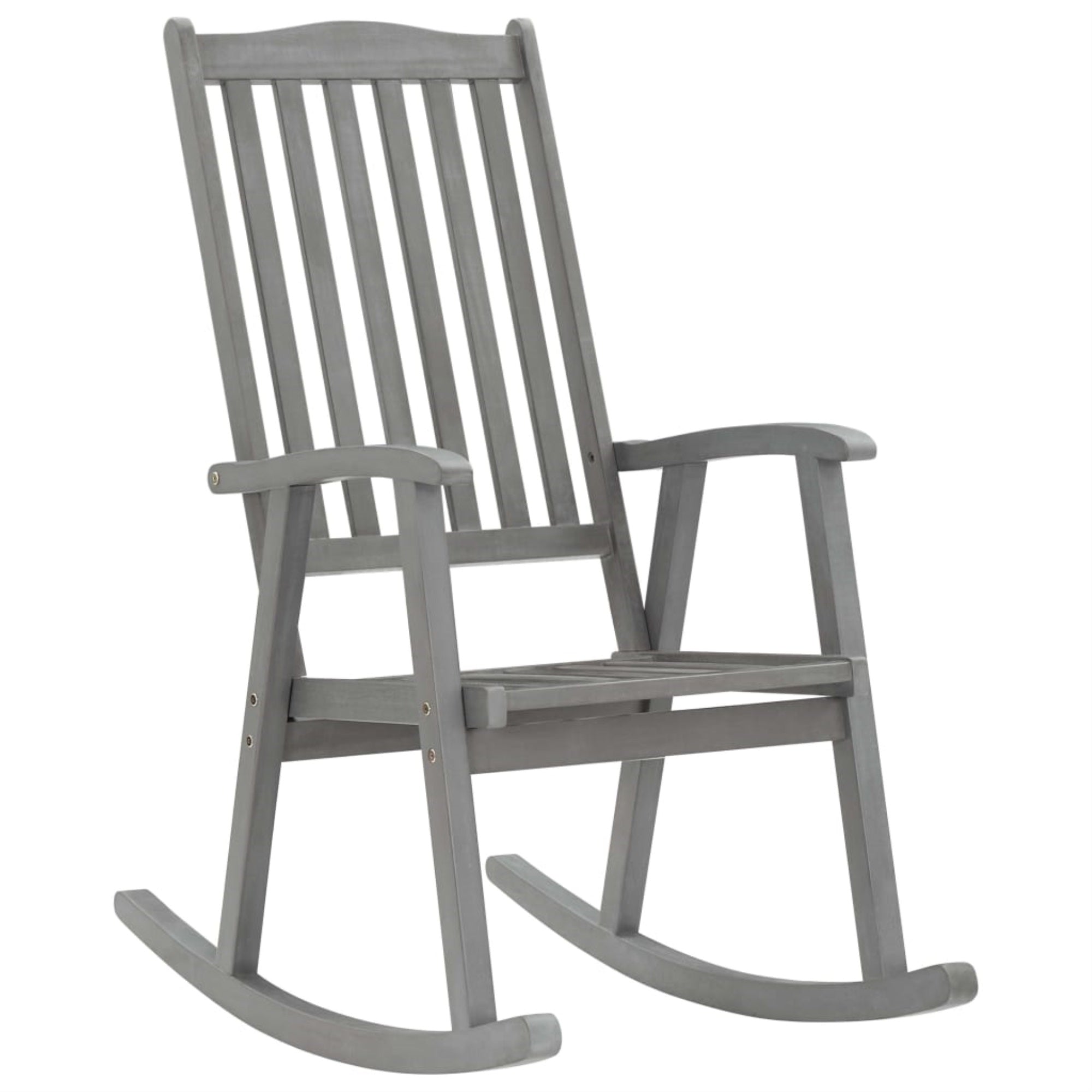 Vidaxl Rocking Chair Gray Solid Acacia Wood