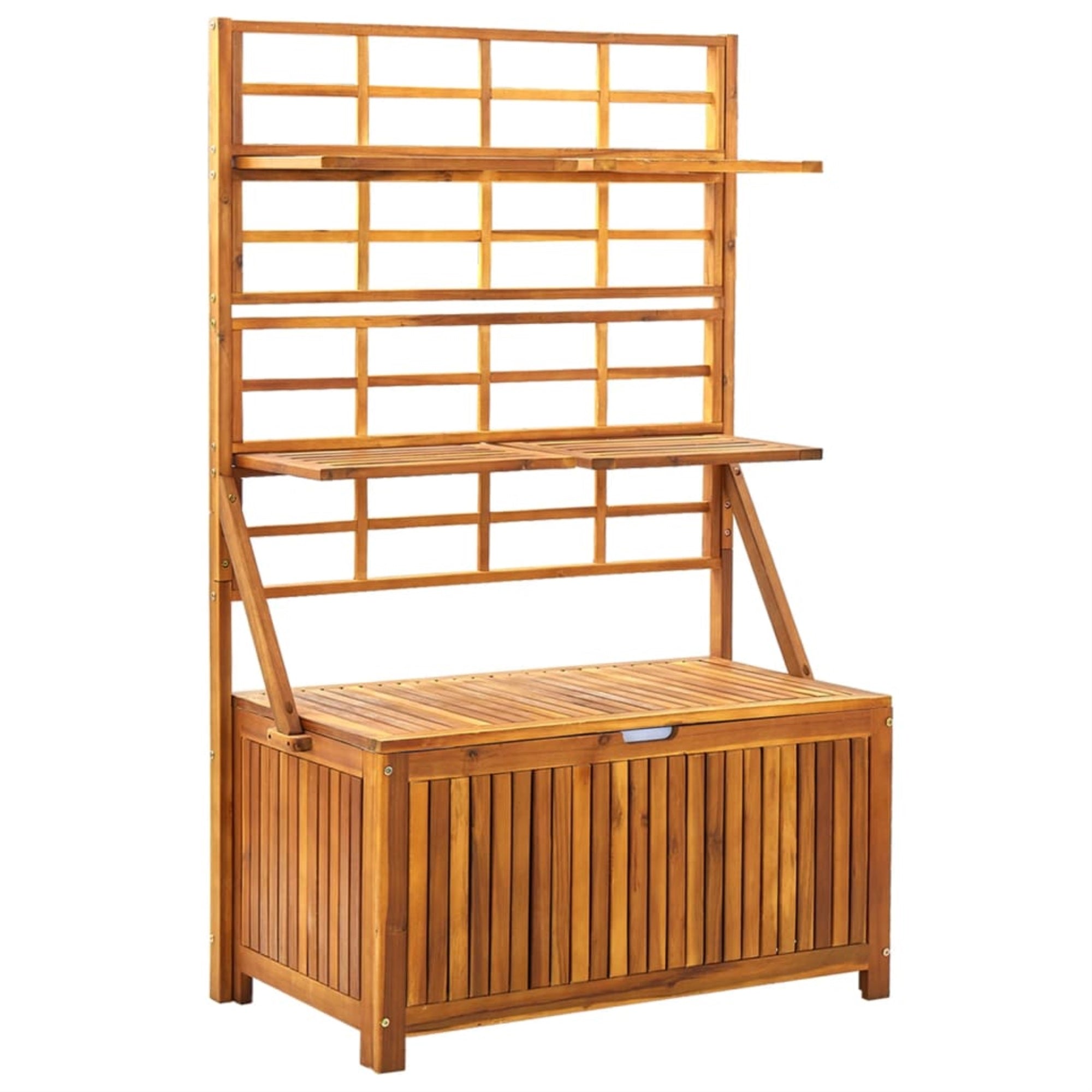 Vidaxl Storage Box With Trellis 39'X21.7'X63' Solid Acacia Wood