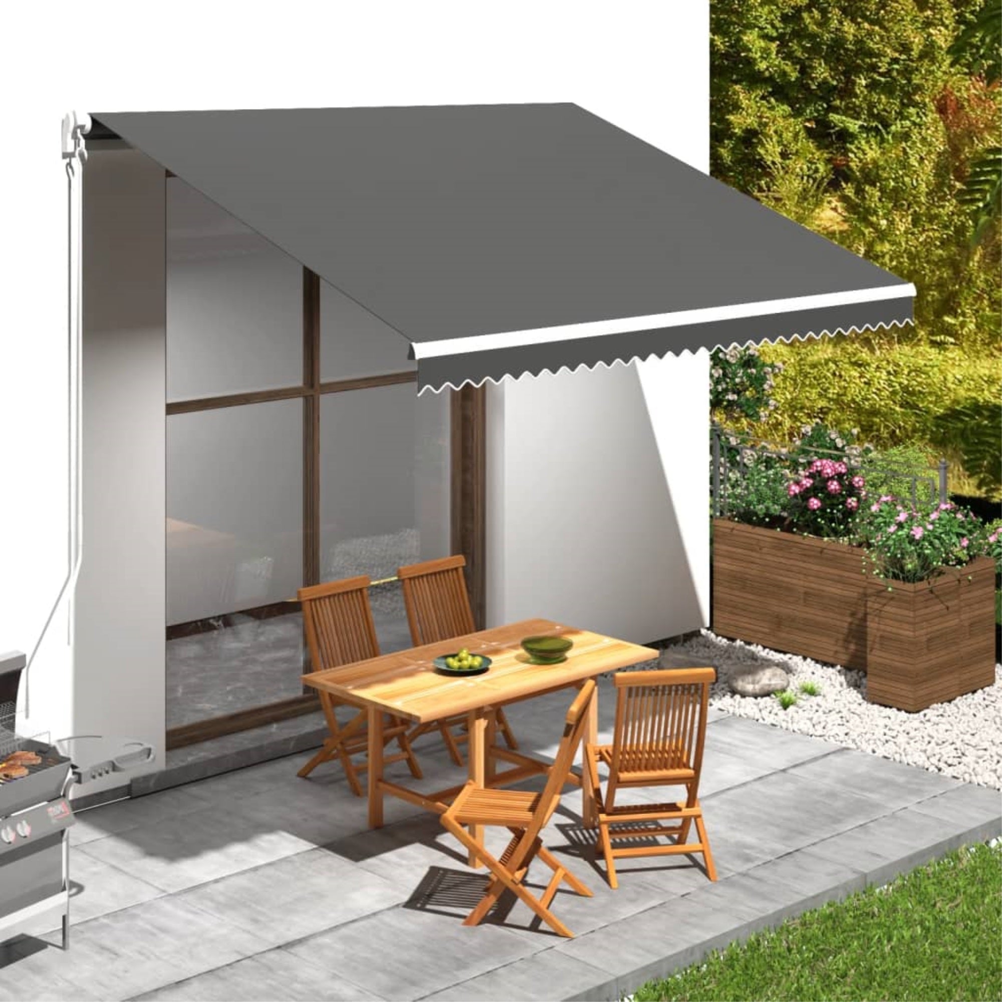 Vidaxl Awning Top Sunshade Canvas Anthracite 157.5'X300'
