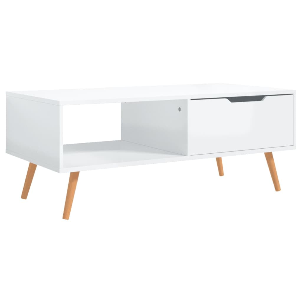 vidaXL Coffee Table High Gloss White 39.4x19.5"x16.9" Chipboard"