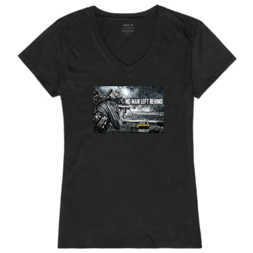 Graphic V-Neck, No Men Left, Black, L
