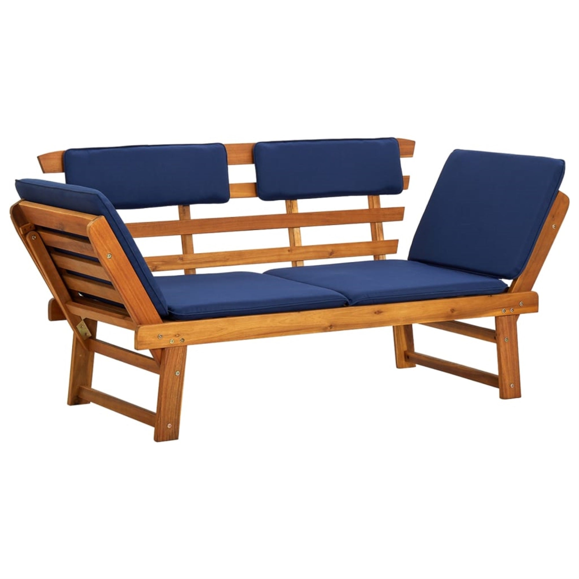Vidaxl Garden Bench With Cushions 2-In-1 75' Solid Acacia Wood