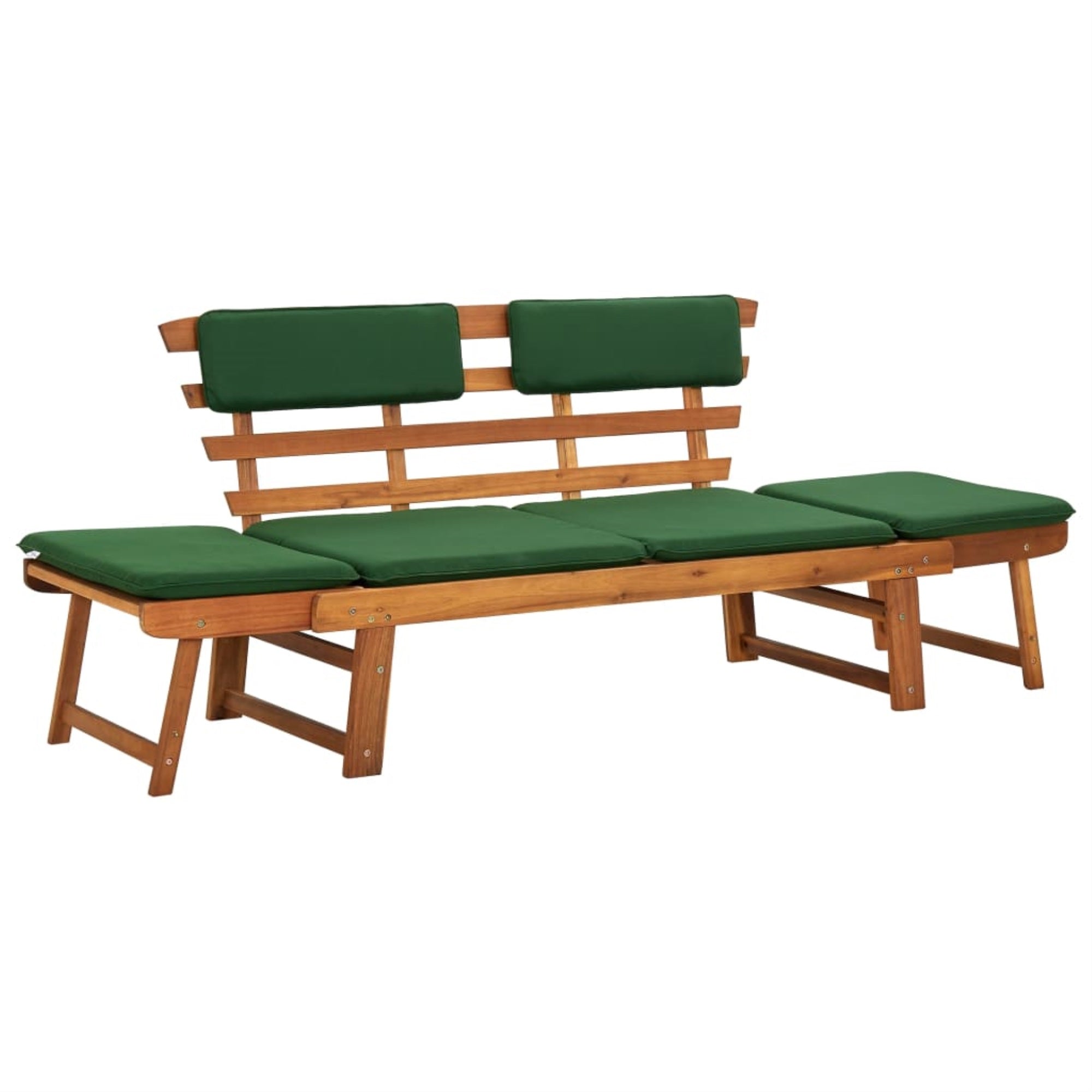 Vidaxl Garden Bench With Cushions 2-In-1 74.8' Solid Acacia Wood