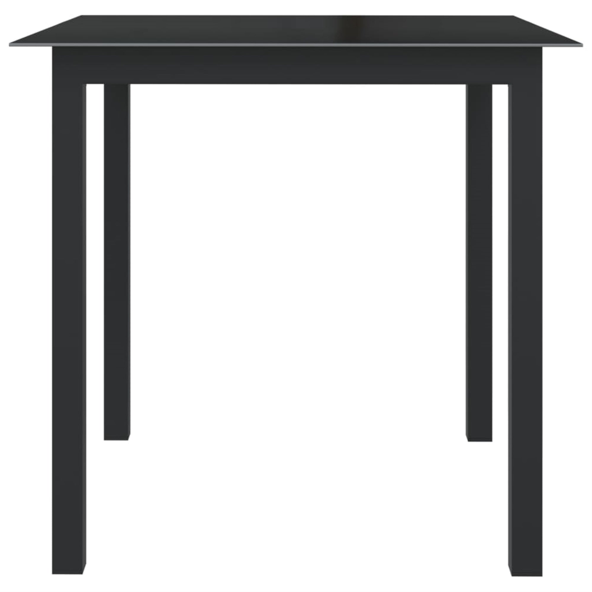 Vidaxl Patio Table Black 31.5'X31.5'X29.1' Aluminum And Glass