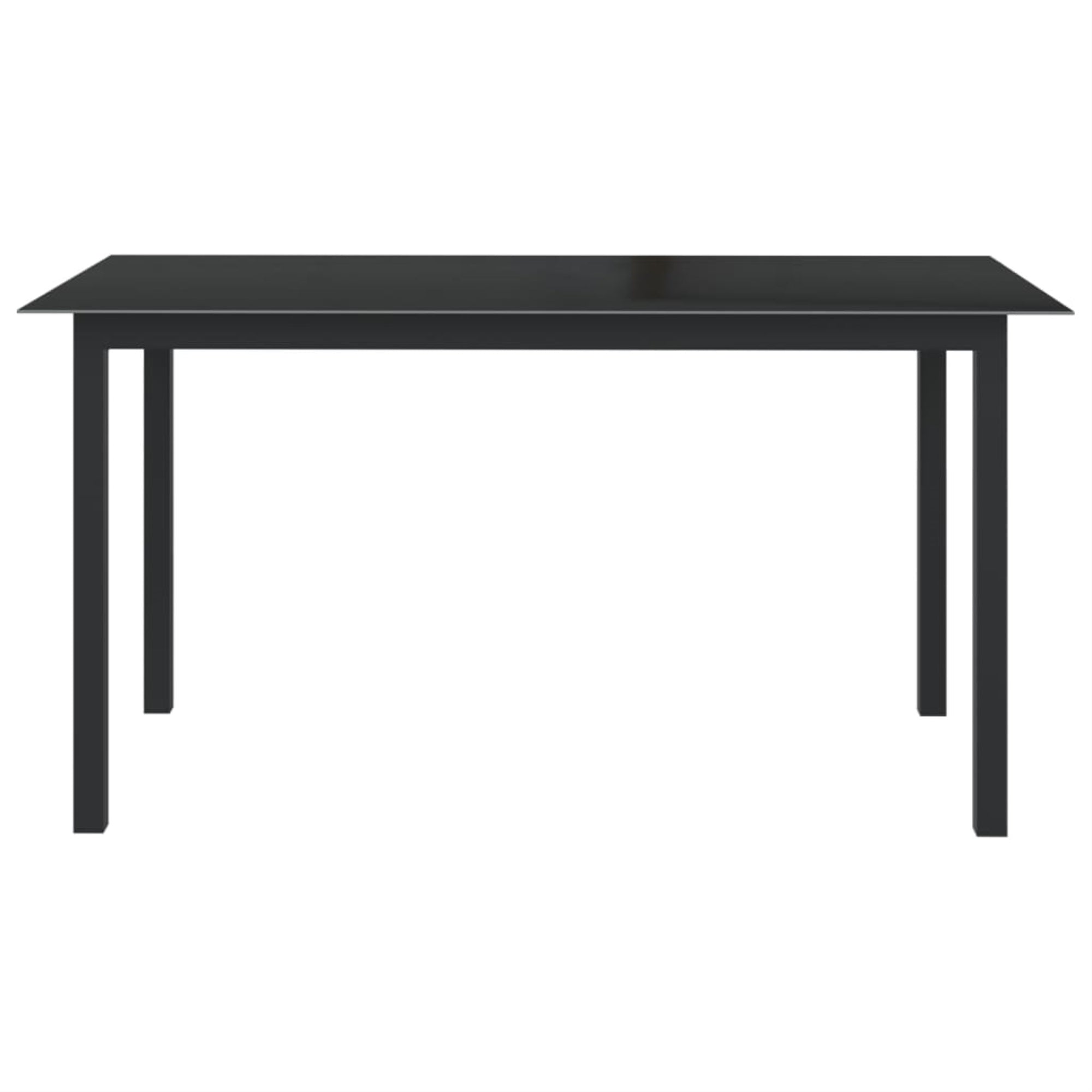 Vidaxl Patio Table Black 59.1'X35.4'X29.1' Aluminum And Glass
