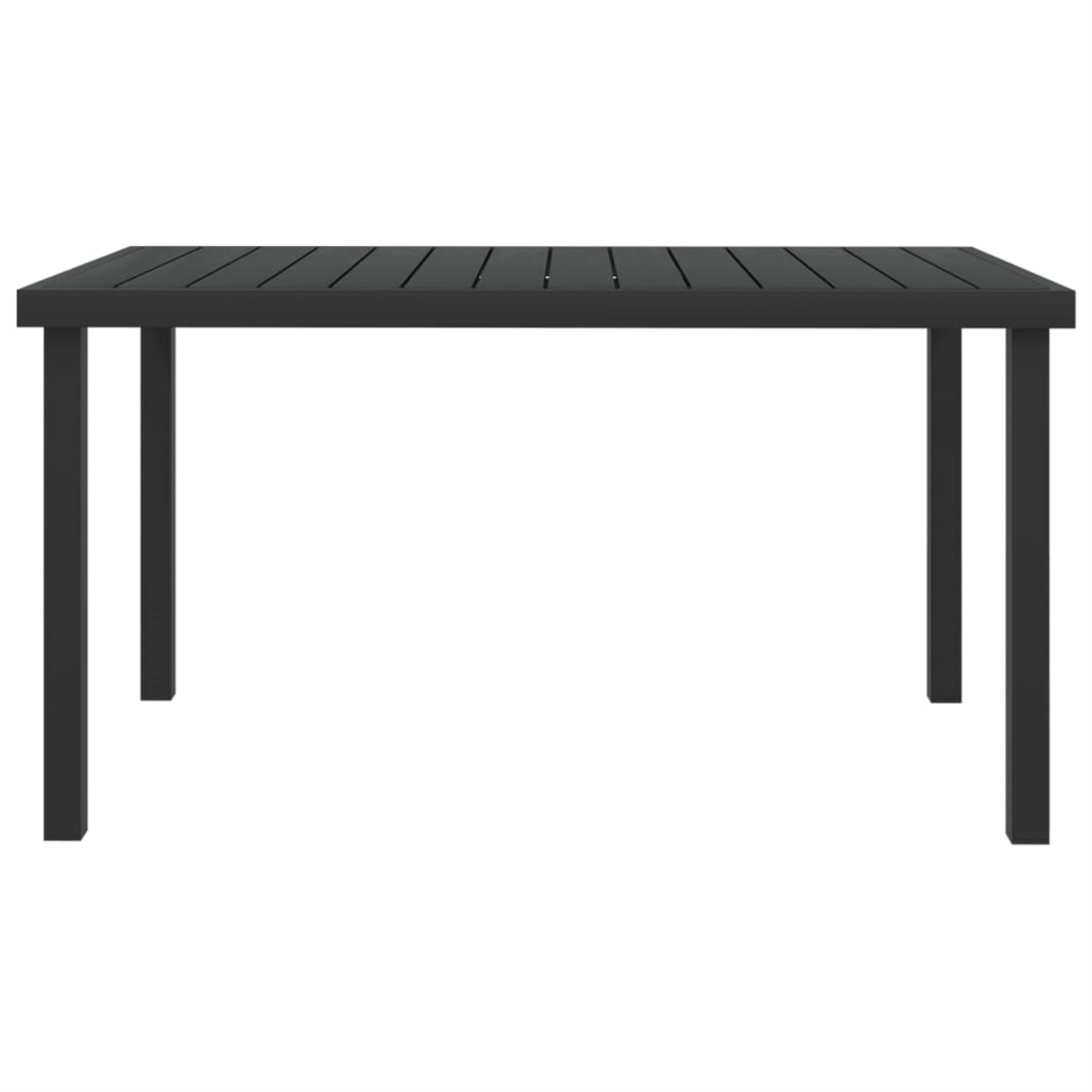 Vidaxl Patio Table Black 55.1'X35.4'X29.1' Aluminum And Wpc