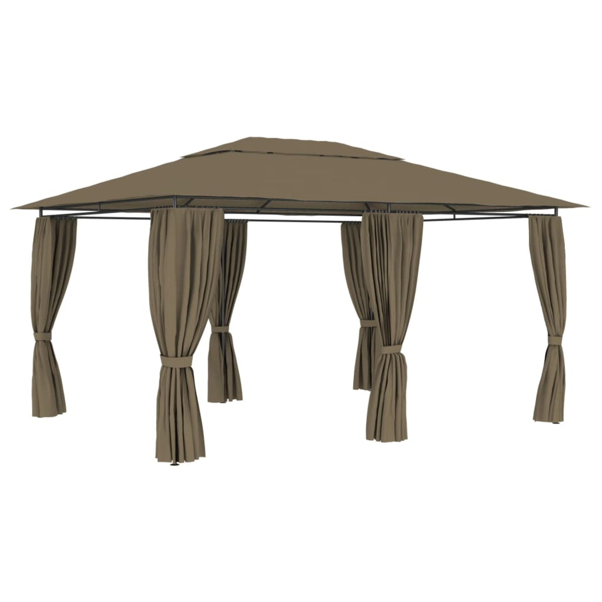 Vidaxl Garden Marquee With Curtains 157.5'X118.1' Taupe 180 G/M?