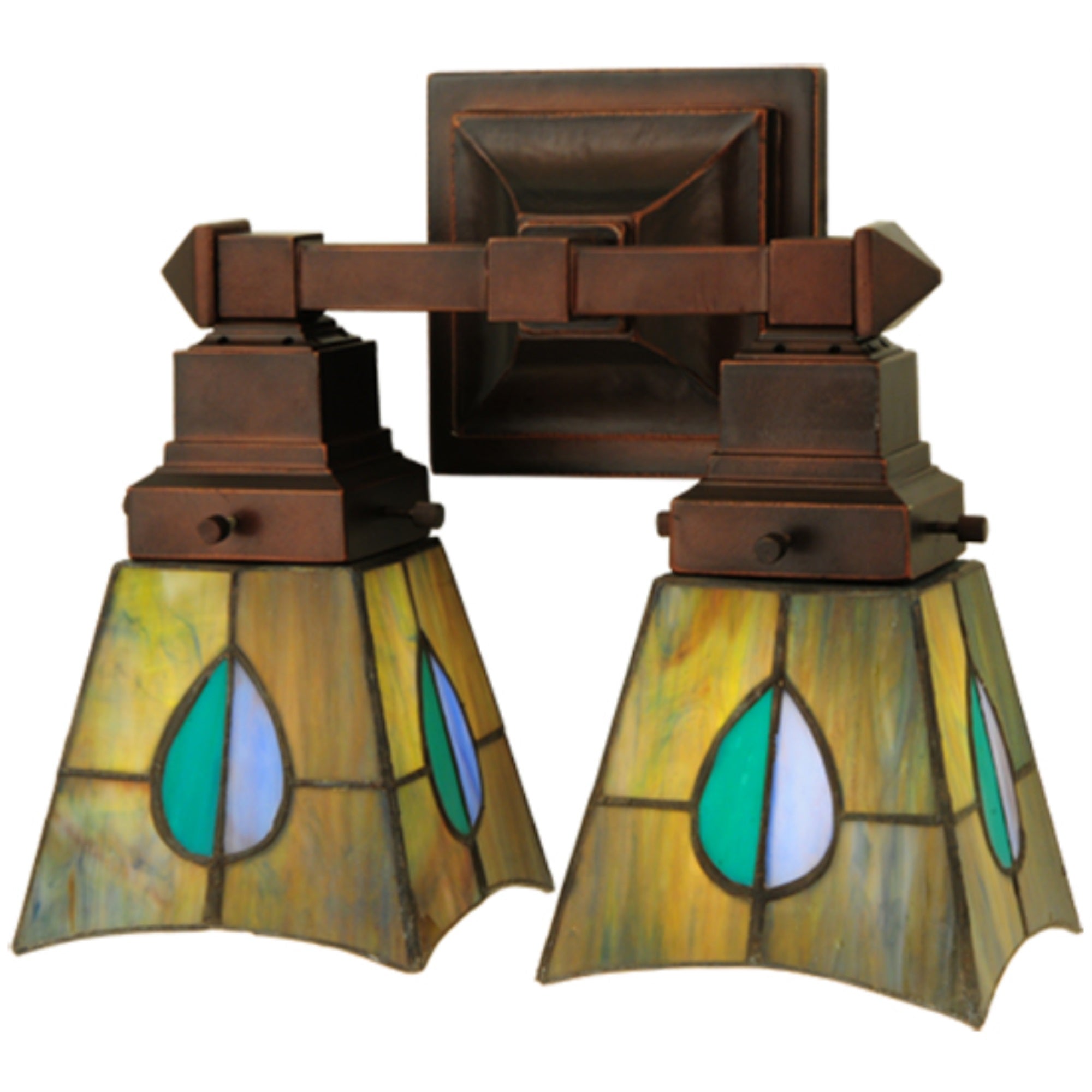 12'W Mackintosh Leaf 2 Lt Wall Sconce.609