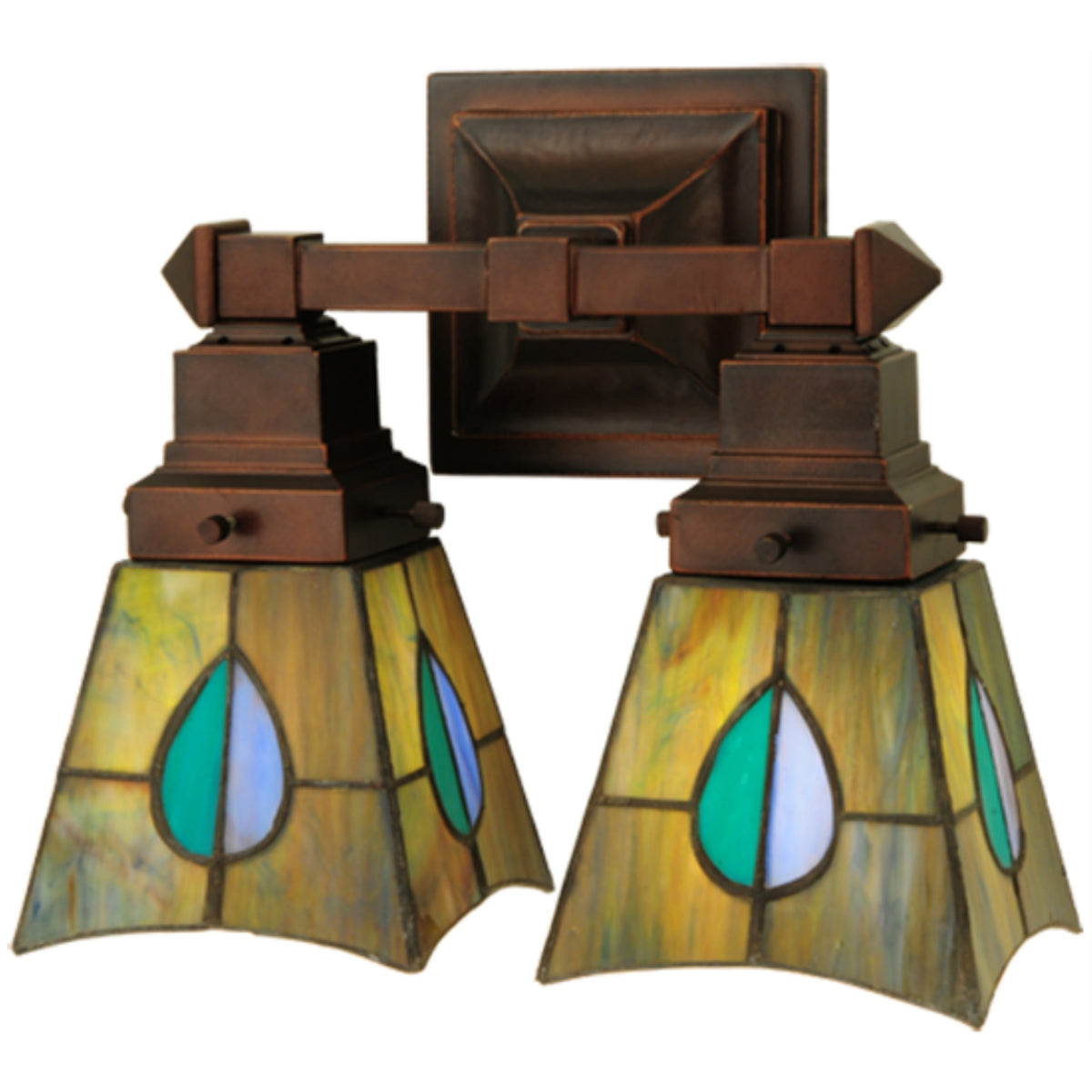 12'W Mackintosh Leaf 2 Lt Wall Sconce.609