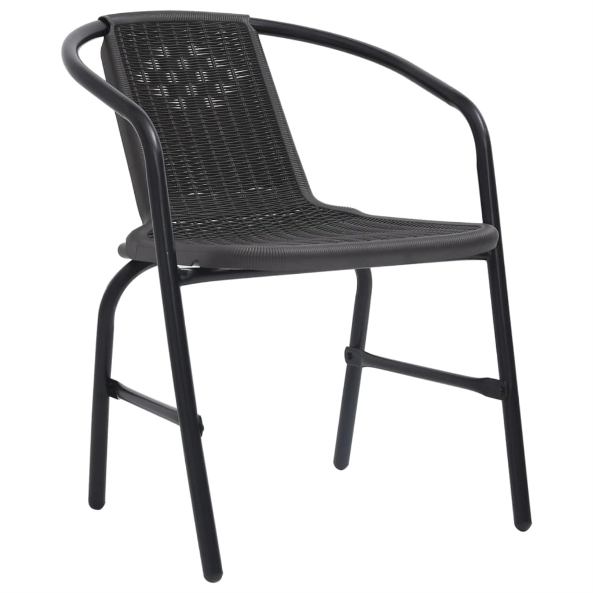 Vidaxl Patio Chairs 4 Pcs Plastic Rattan And Steel 242.5 Lb