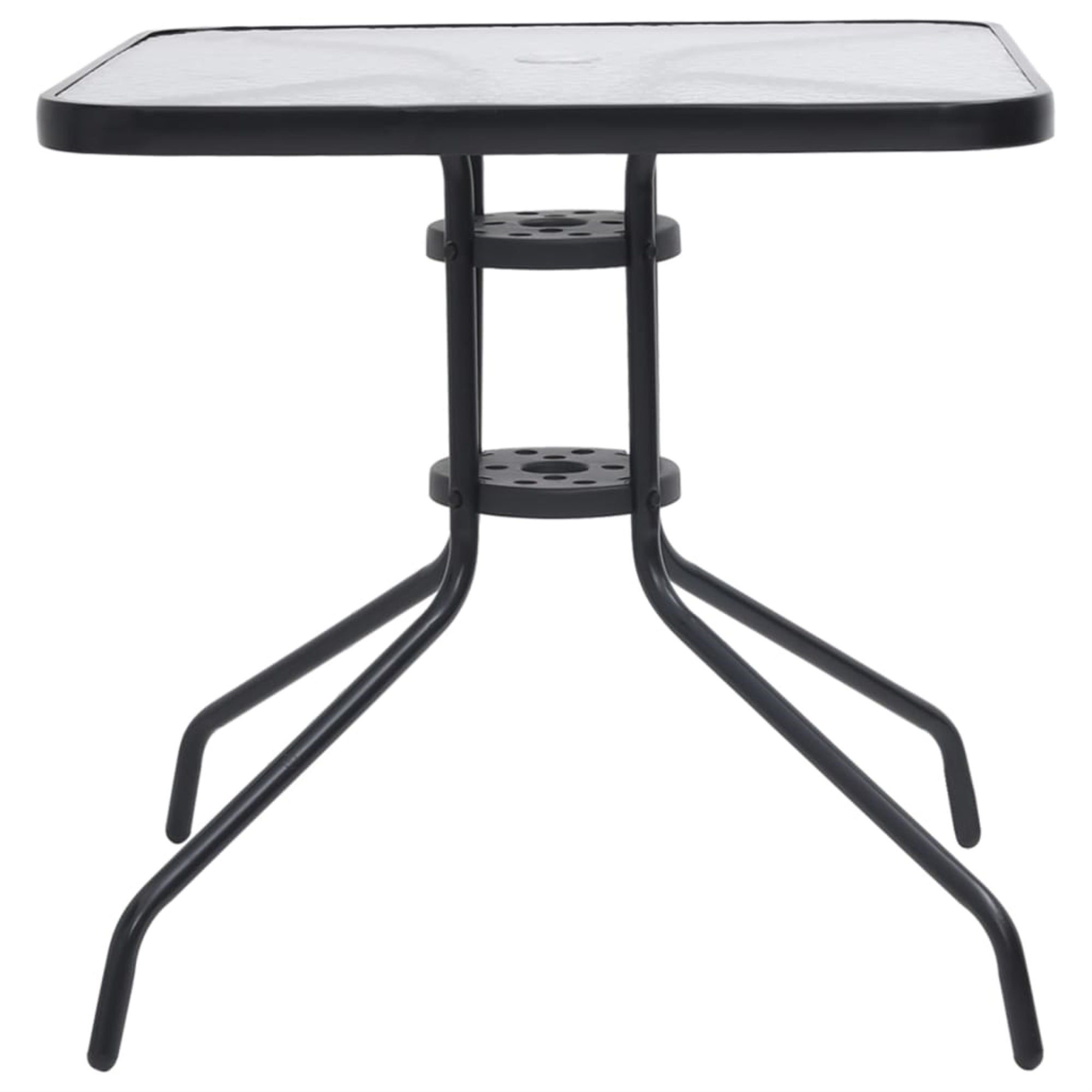 Vidaxl Patio Table Black 27.6'X27.6'X27.6' Steel