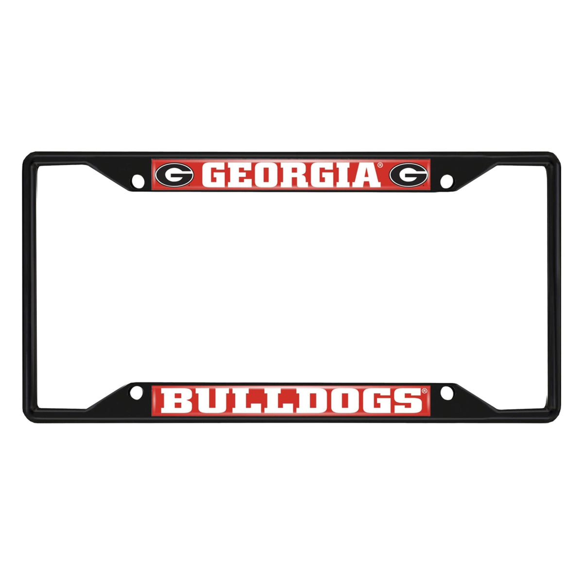 Georgia Bulldogs Metal License Plate Frame Black Finish