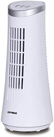 Optimus 12 Desktop Ultra Slim Oscillating Tower Fan, Led, White