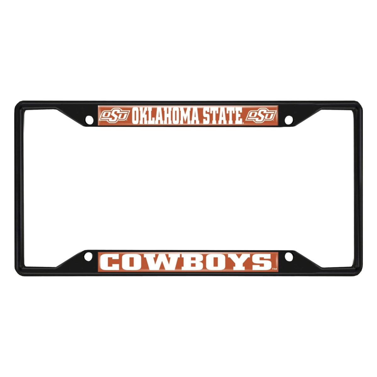 Oklahoma State Cowboys Metal License Plate Frame Black Finish
