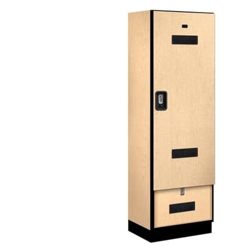 Salsbury 24 Wide Designer Wood Gear Locker - 6 Feet High - 18 Inches Deep - Maple - Silver Resettable Locks