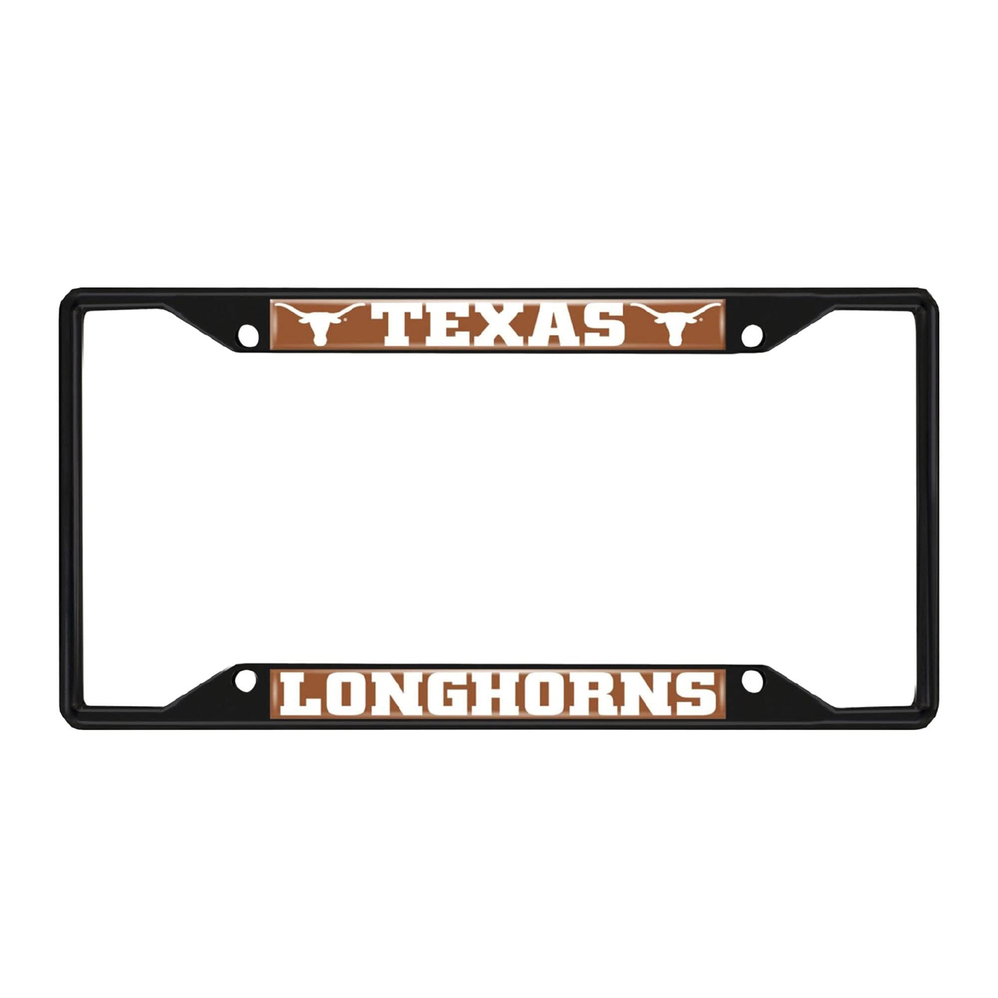 Texas Longhorns Metal License Plate Frame Black Finish