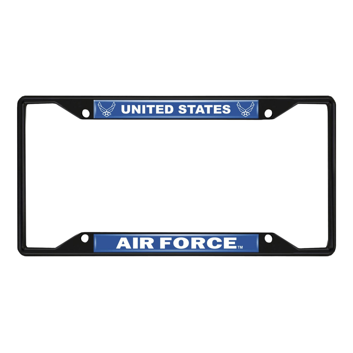 U.S. Air Force Metal License Plate Frame Black Finish