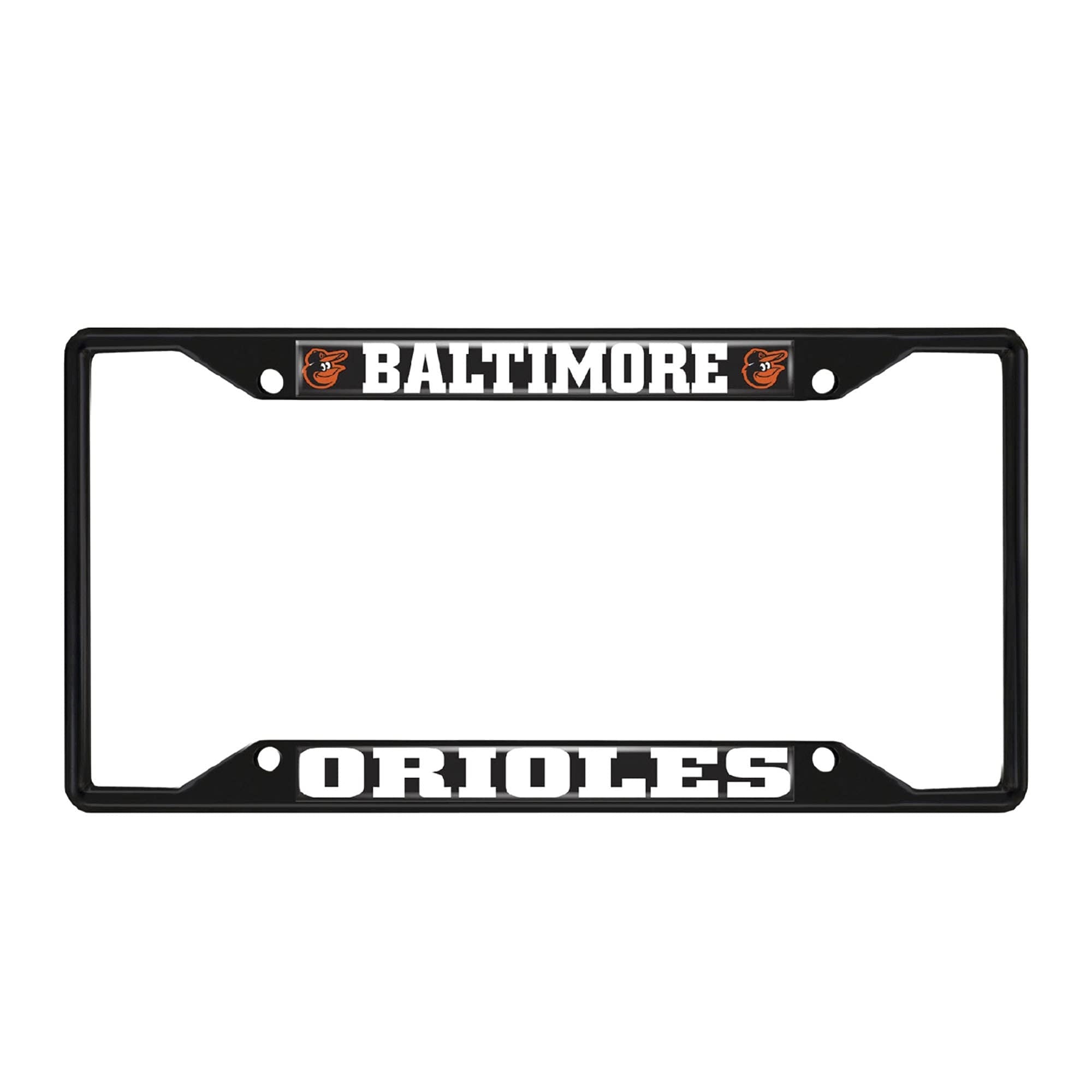 Baltimore Orioles Metal License Plate Frame Black Finish