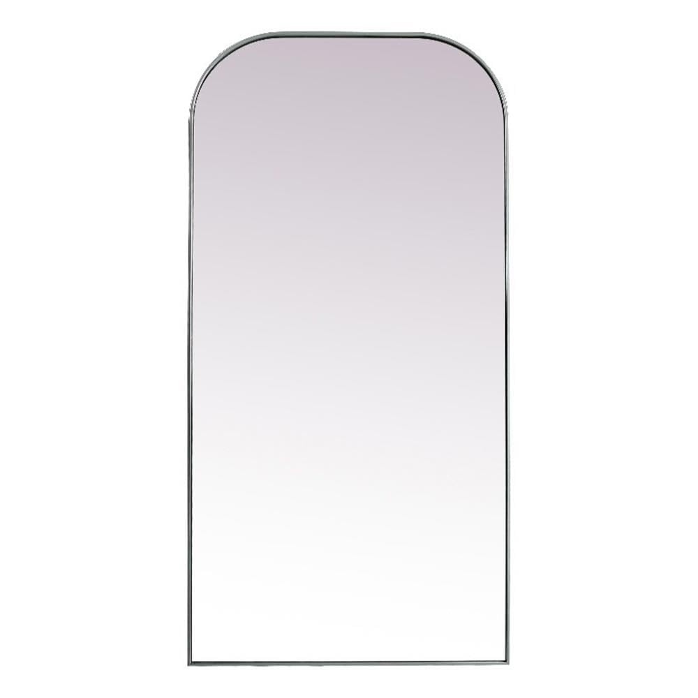 Metal Frame Arch Full Length Mirror 35x72 Inch in Silver