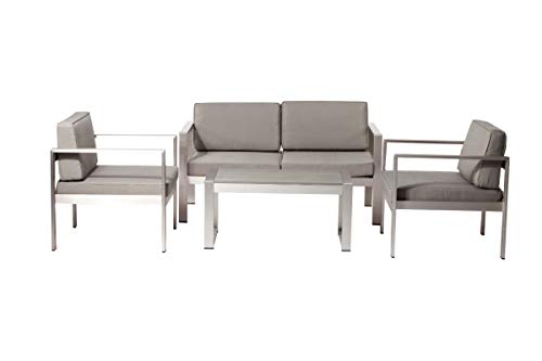 Enchanting And Modish Outdoor Lounge Set In Taupe (Set of 4)