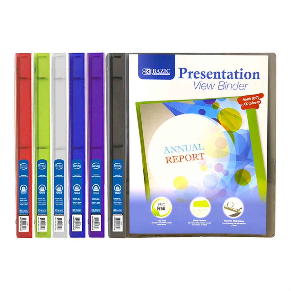 Bazic 1/2' Poly 3-Ring Presentation View Binder W/ Pocket