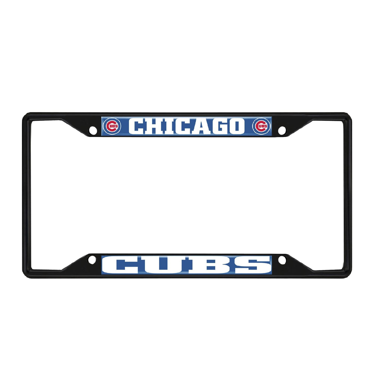 Chicago Cubs Metal License Plate Frame Black Finish