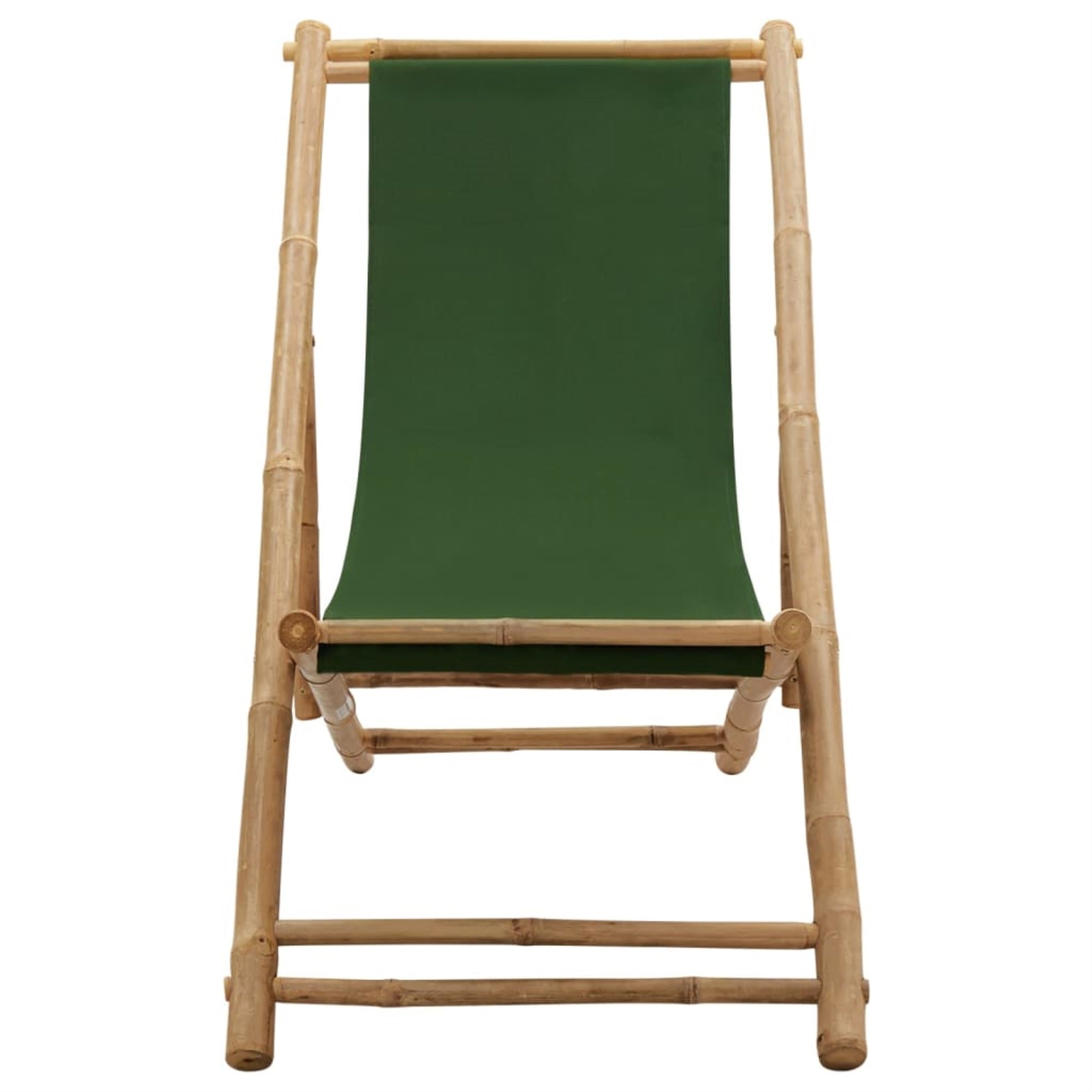 Vidaxl Deck Chair Bamboo And Canvas Green