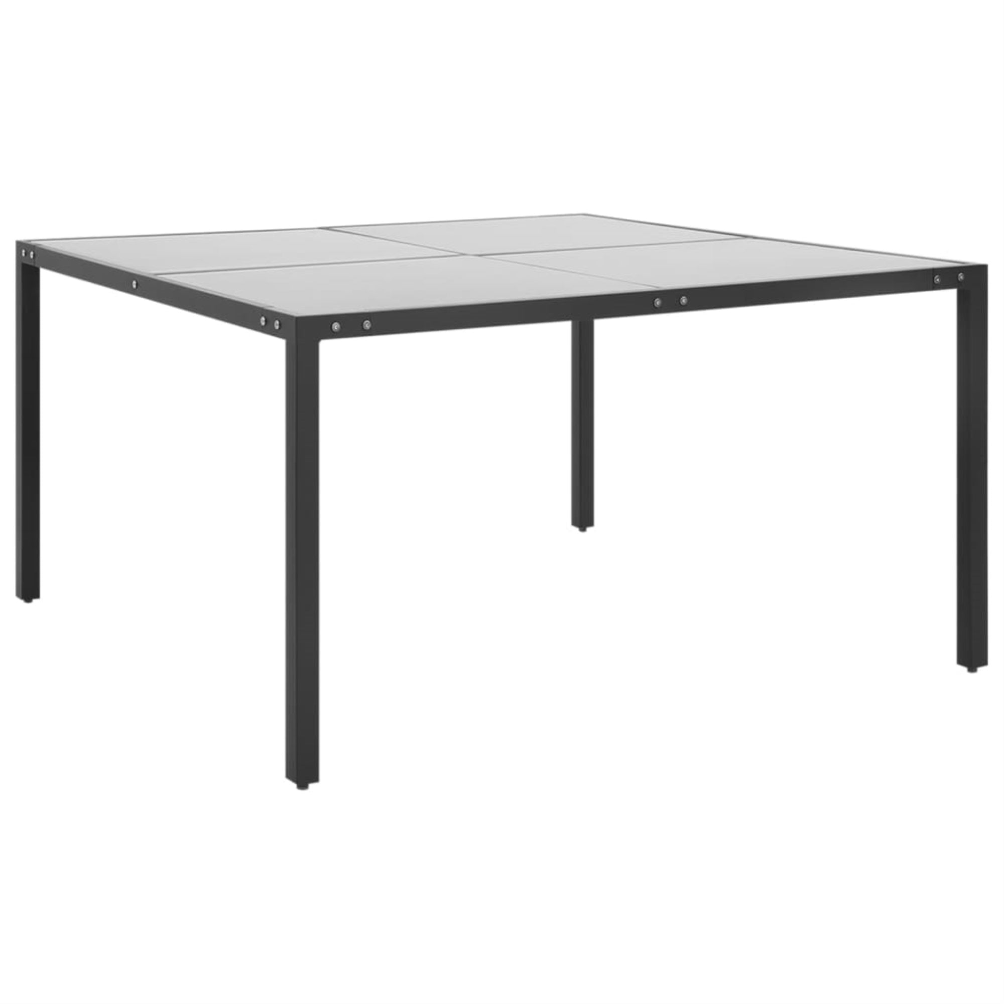 Vidaxl Patio Table Anthracite 51.2'X51.2'X28.3' Steel And Glass