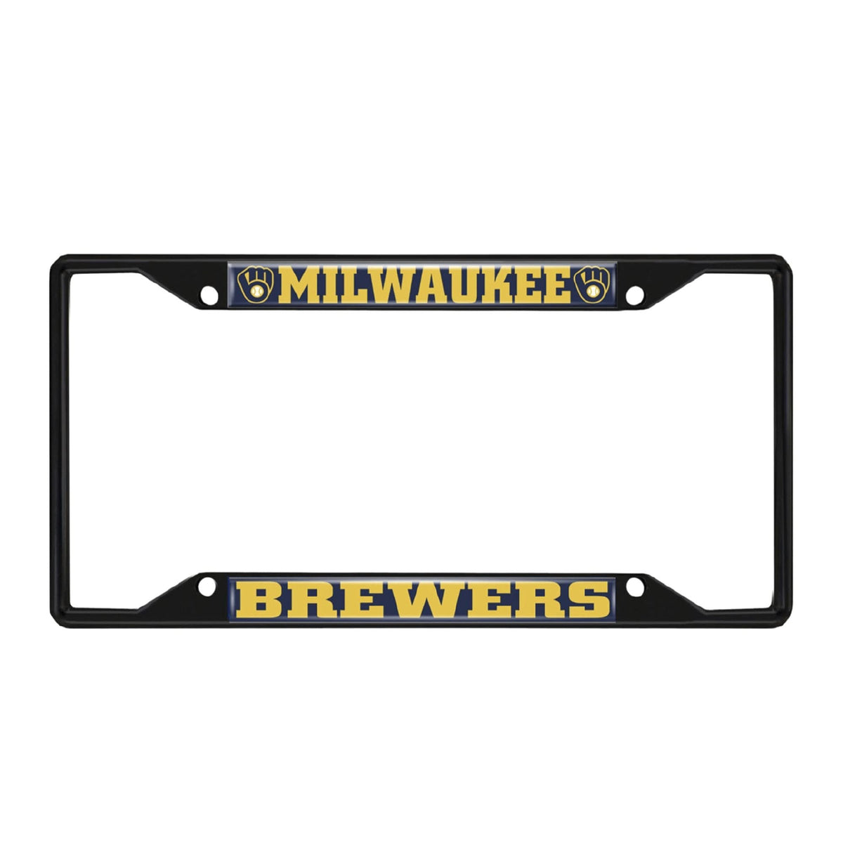 Milwaukee Brewers Metal License Plate Frame Black Finish