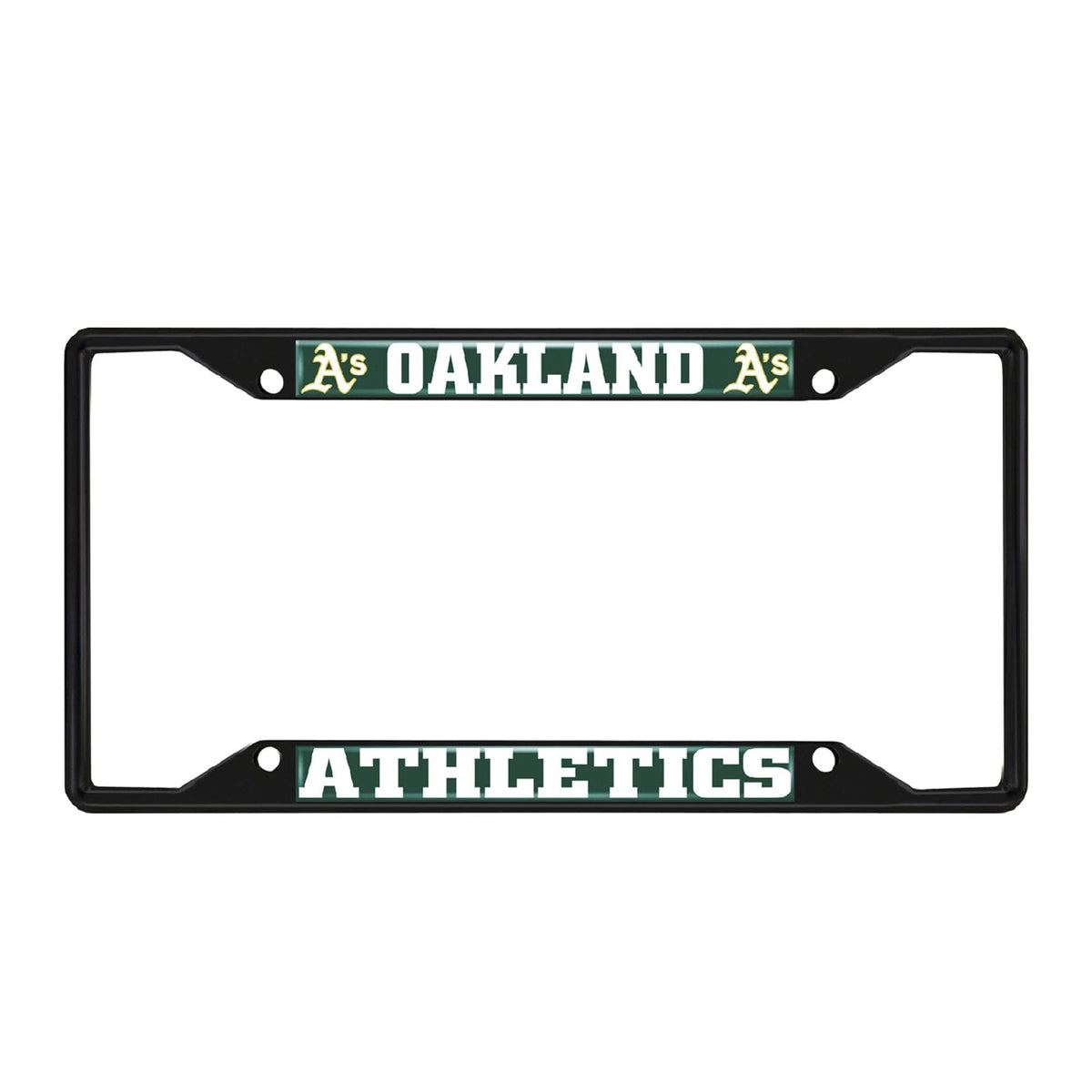 Oakland Athletics Metal License Plate Frame Black Finish