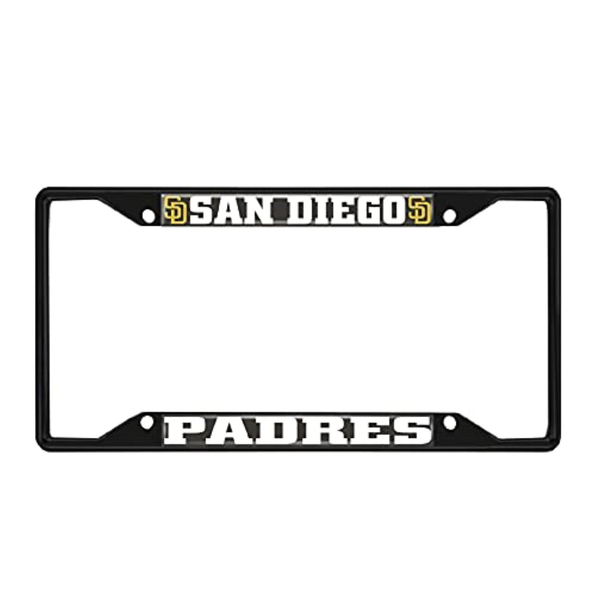 San Diego Padres Metal License Plate Frame Black Finish