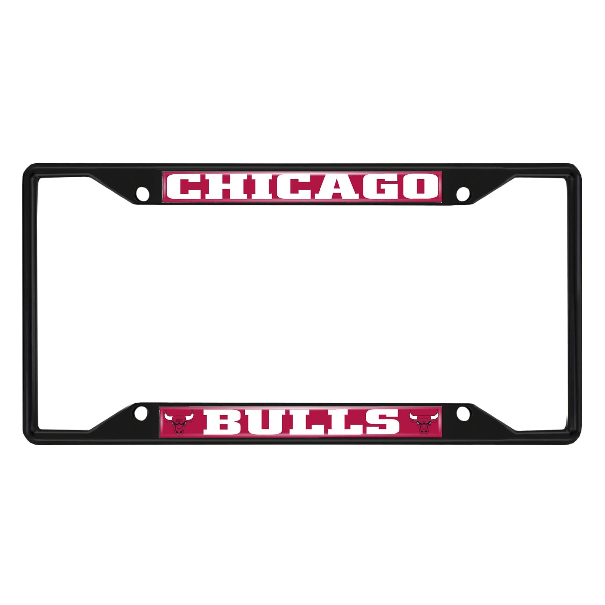 Chicago Bulls Metal License Plate Frame Black Finish