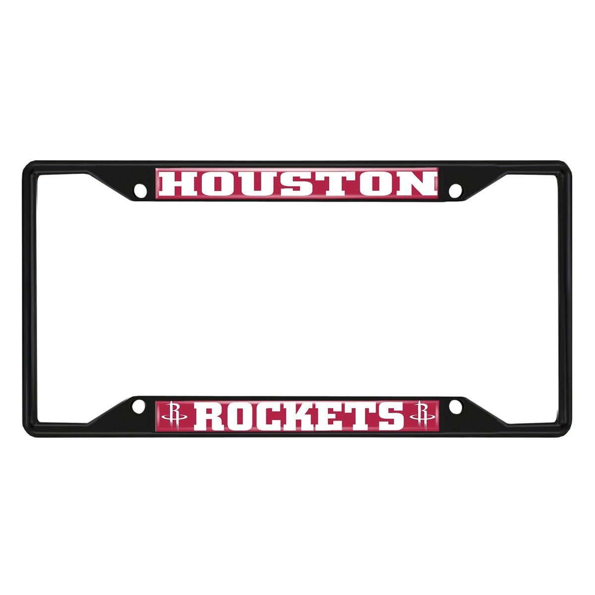 Houston Rockets Metal License Plate Frame Black Finish