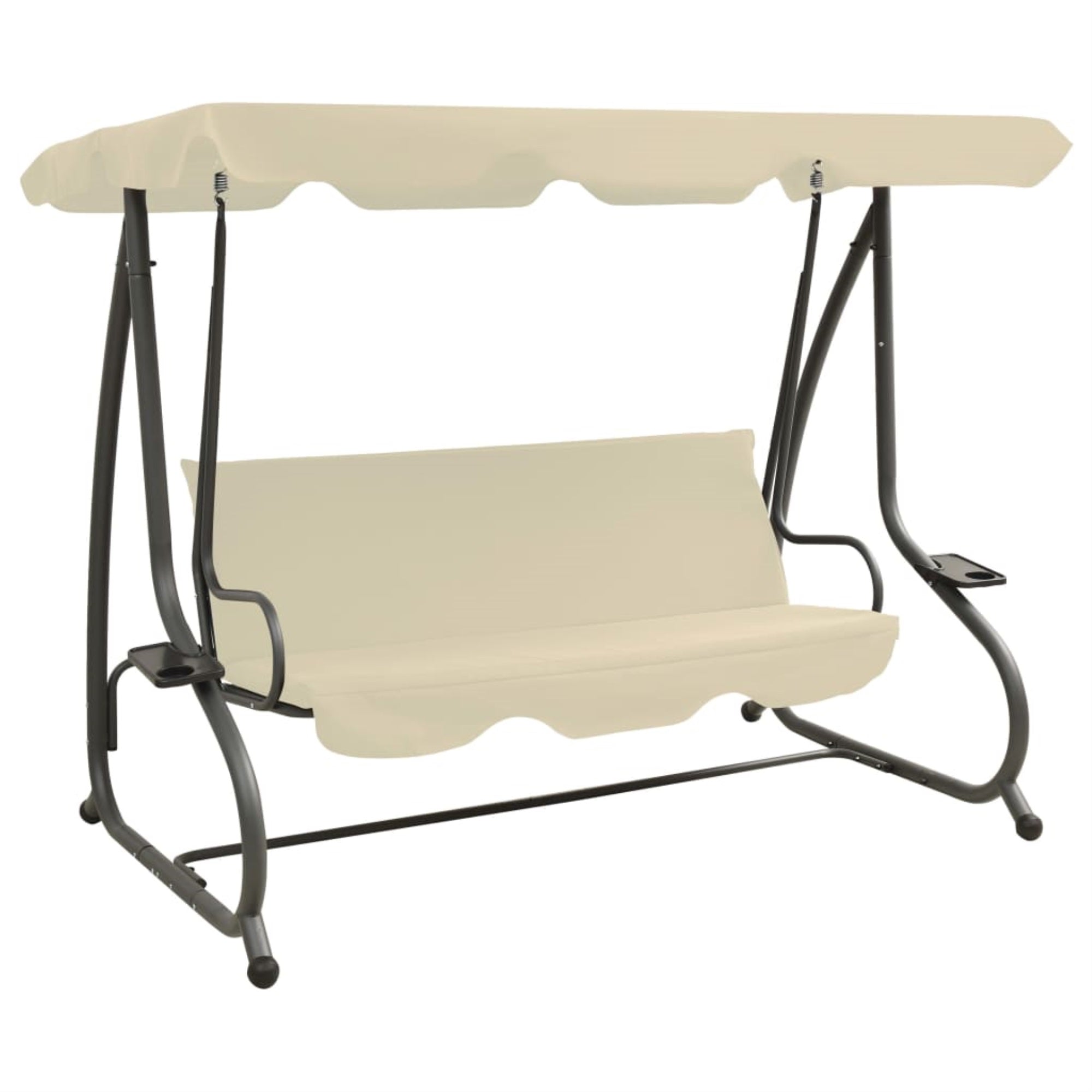 Vidaxl Outdoor Swing Bench With Canopy Sand White