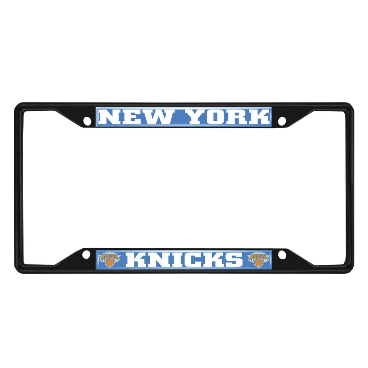 New York Knicks Metal License Plate Frame Black Finish
