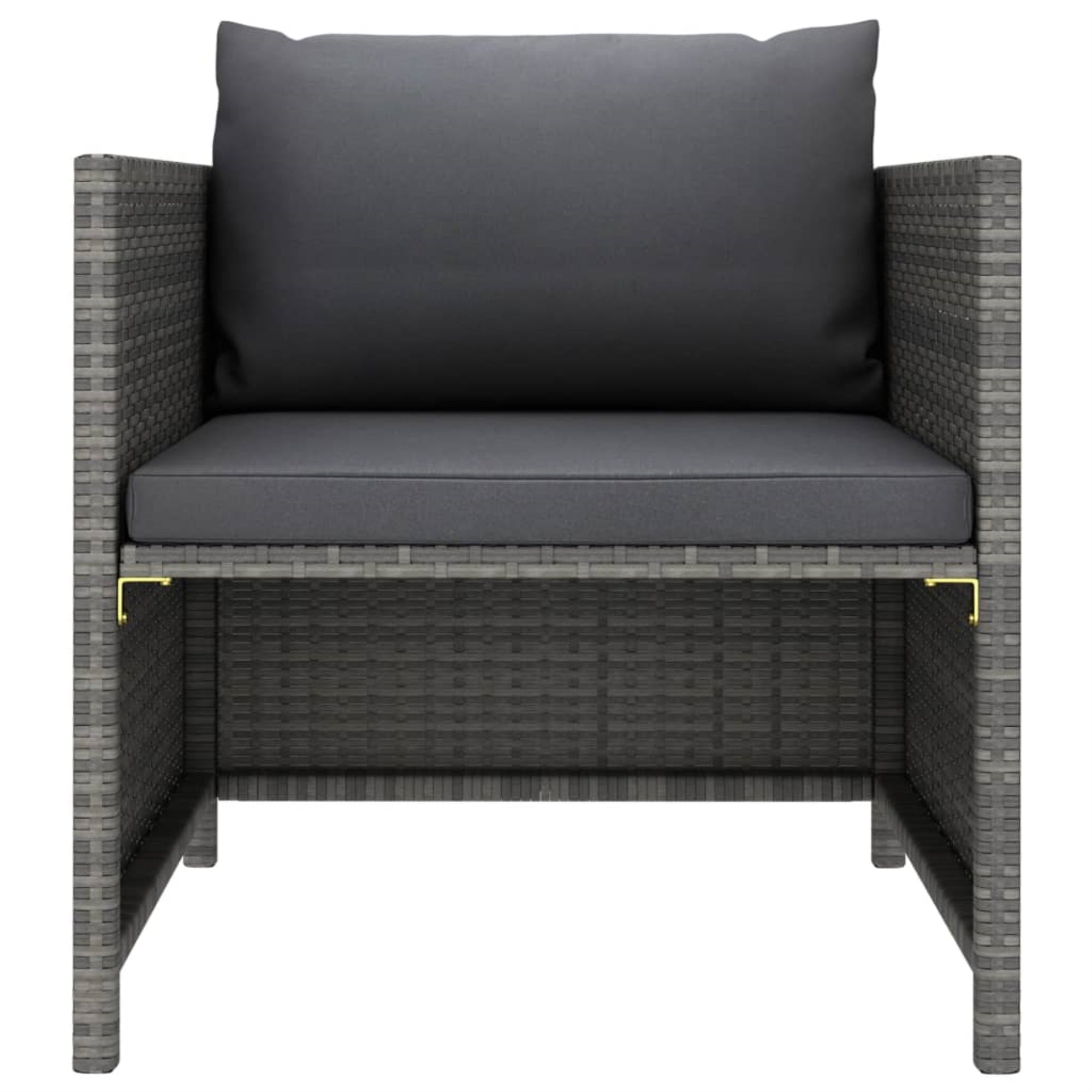 Vidaxl Patio Sofa With Cushions Gray Poly Rattan