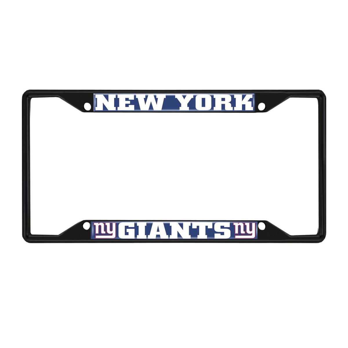 New York Giants Metal License Plate Frame Black Finish
