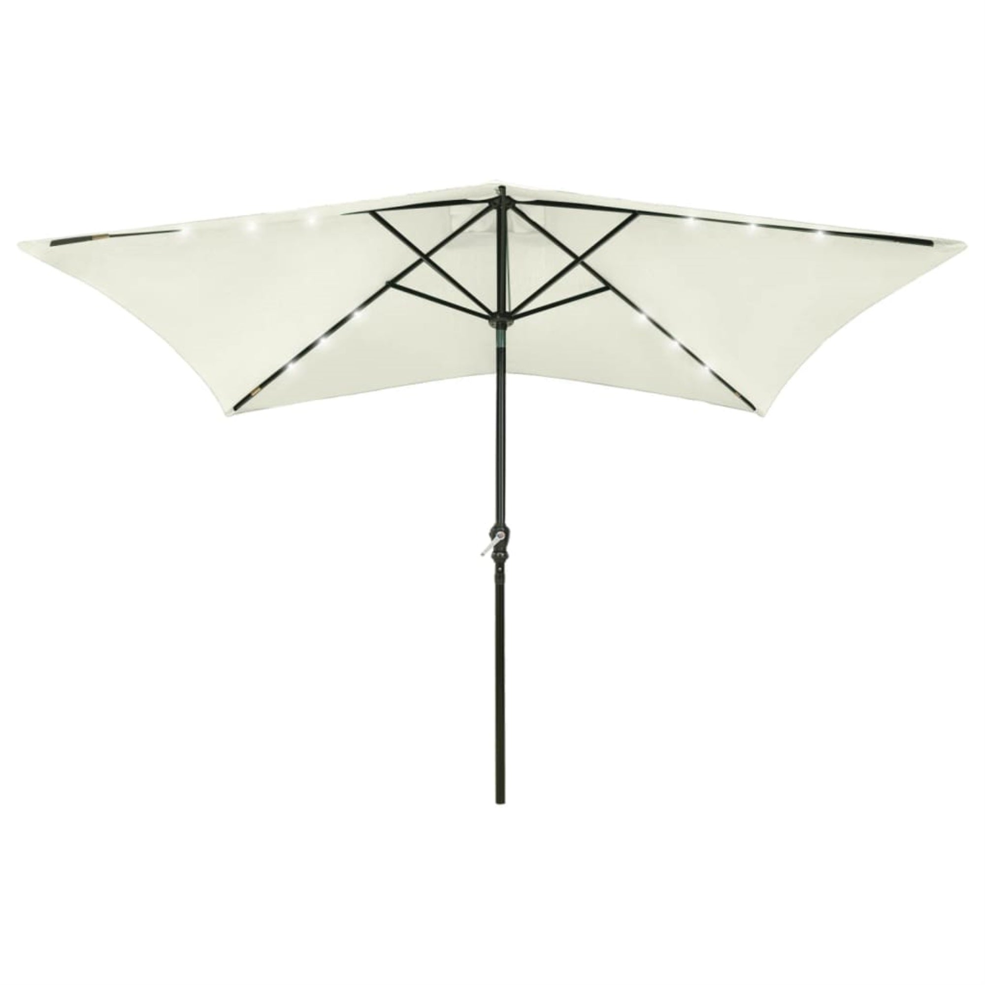 Vidaxl Parasol With Leds And Steel Pole Sand 6.6'X9.8'