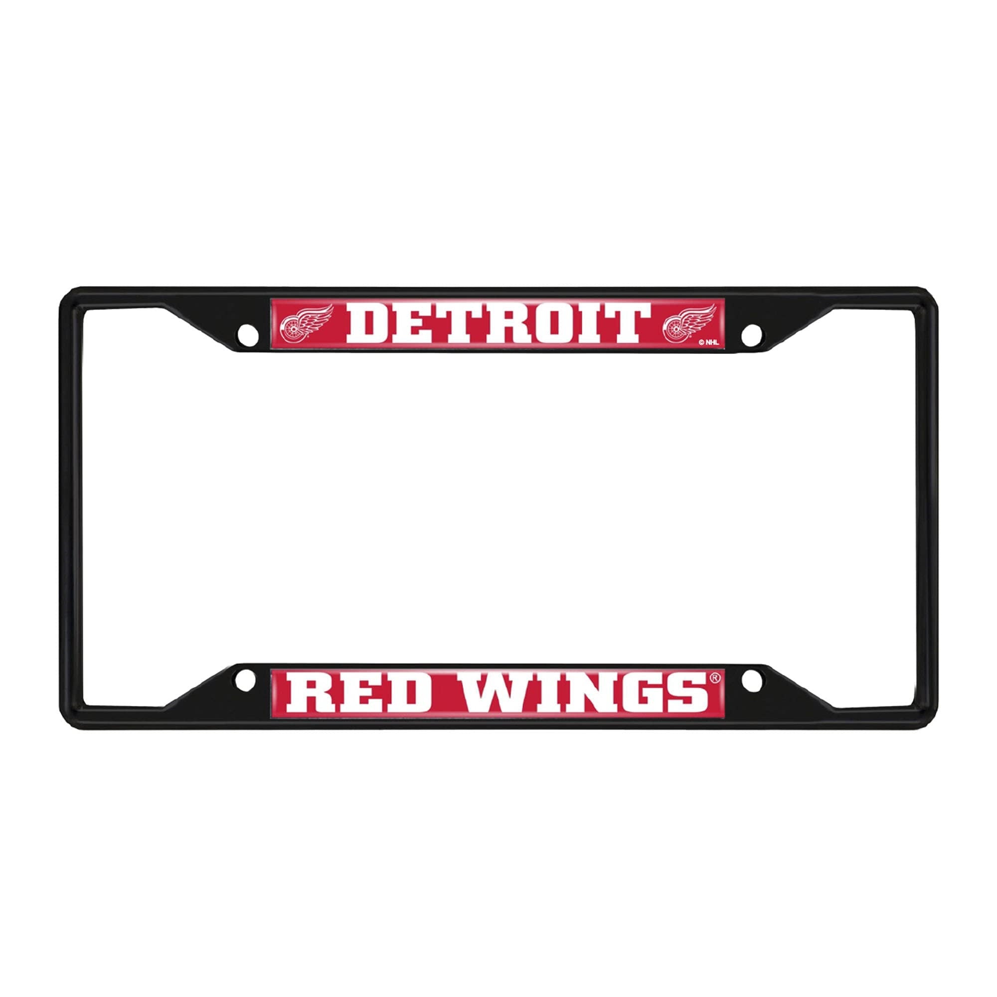 Detroit Red Wings Metal License Plate Frame Black Finish