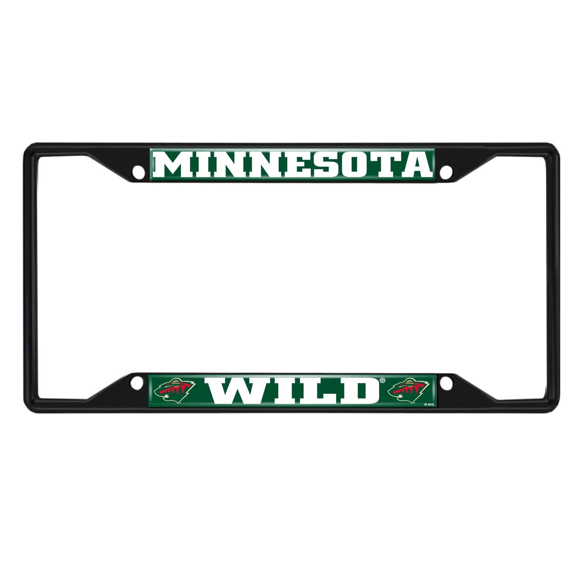 Minnesota Wild Metal License Plate Frame Black Finish