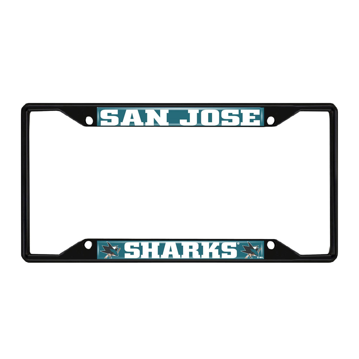 San Jose Sharks Metal License Plate Frame Black Finish