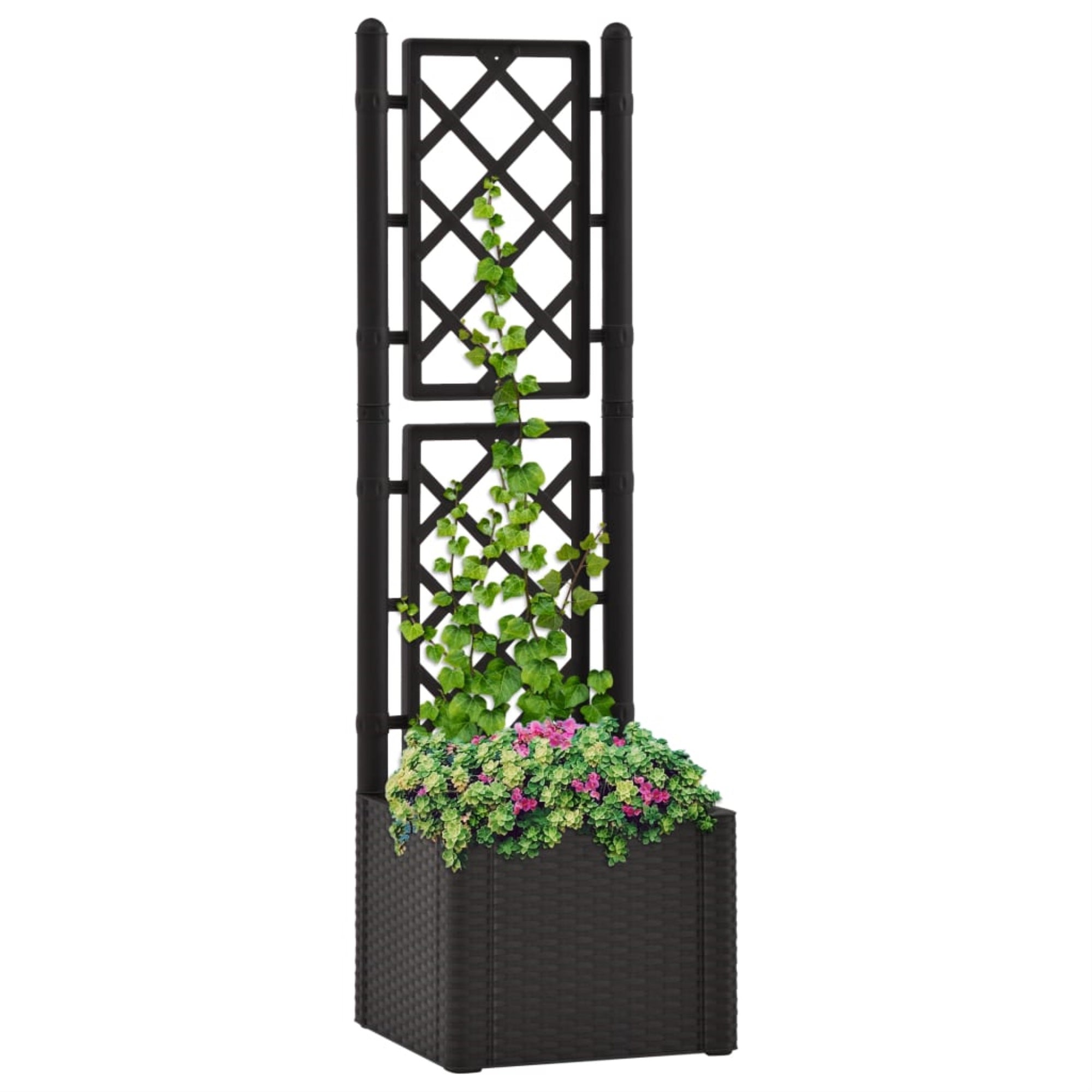 Vidaxl Garden Raised Bed With Trellis And Self Watering System Anthracite