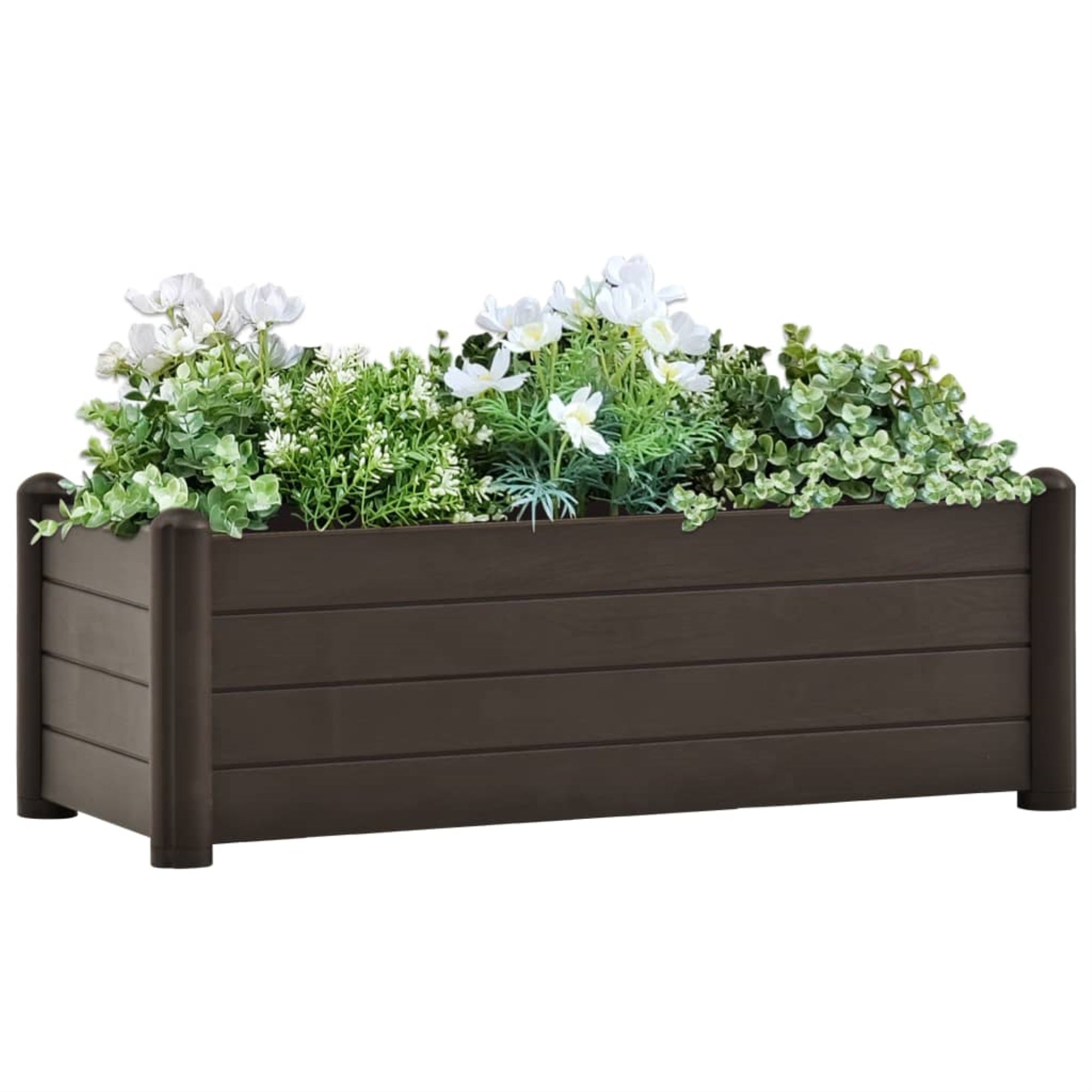 Vidaxl Garden Raised Bed Pp Mocha 39.4X16.9X13.8