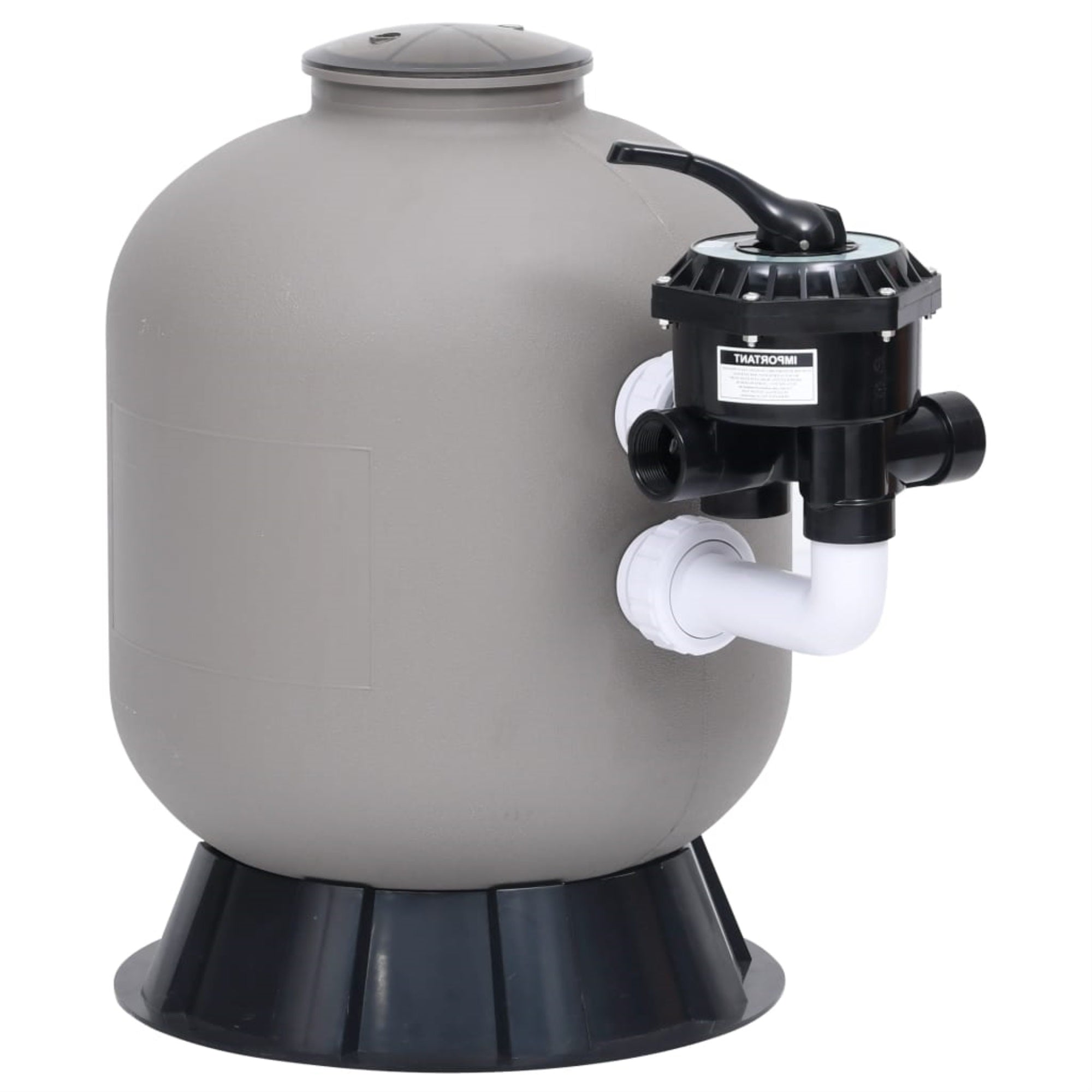 Vidaxl Pool Sand Filter With Side Mount 6-Way Valve Gray
