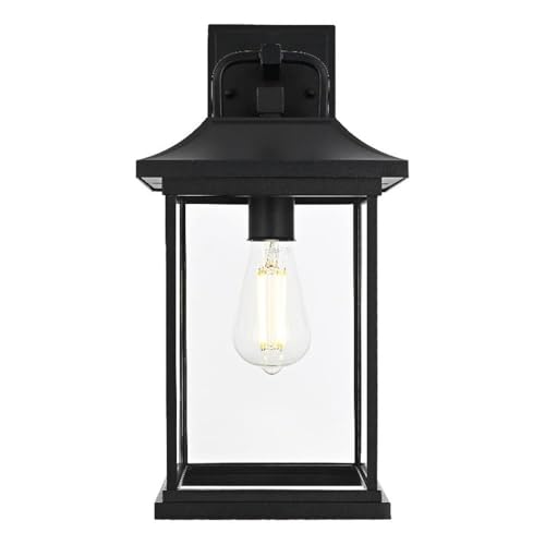 Saul 16 inch Outdoor Wall sconce in Black
