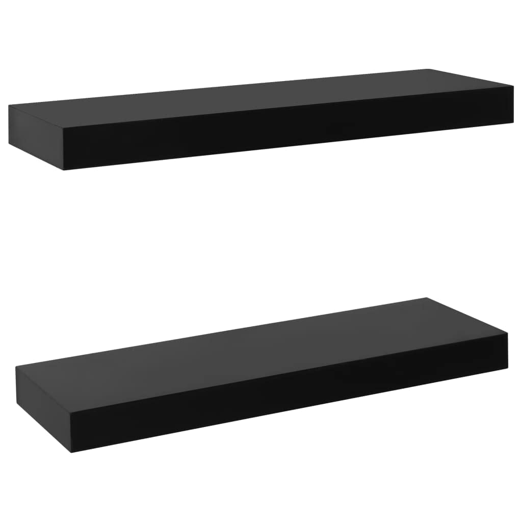 vidaXL Floating Wall Shelves 2 pcs Black 15.7x7.9"x1.5"