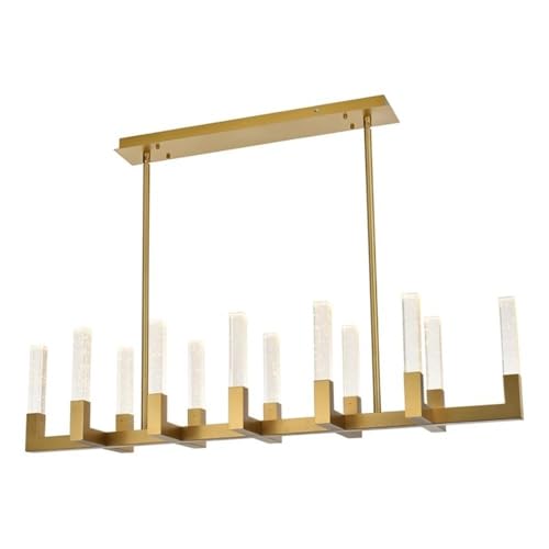 Elegant Lighting Noemi 54 Inch Adjustable Led Pendant In Satin Gold