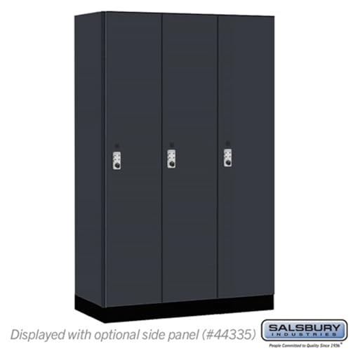 Salsbury 15 Wide Premier Wood Locker-Single Tier-3 Wide-6 Feet High-21” Deep-Carbon Mesh-Silver Resettable Combination Locks