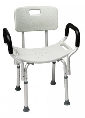 BATH SEAT W/BACK & ARMS RETAIL LUMEX, UNASSEMBLED
